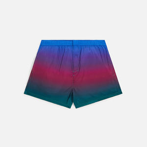 Conjunto de chándal de poliéster con estampado degradado ligero personalizado para hombre, chaqueta cortavientos con cremallera y pantalones cortos, fabricado por RAM Industry - Product Image 5