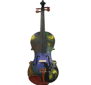 Violon d'art cosmique de galaxie, superbe conception céleste sombre avec des motifs d'étoiles, instrument vraiment unique, aux prix de gros. - Product Image 1