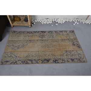 Alfombra de retales de poliéster y lana clásica Vintage, patrón Oriental rectangular negro Beige para sala de estar, dormitorio (2,9 'X 5,2' de látex - Product Image 3