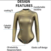 Trajes de neopreno de moda para hombres y mujeres, traje de neopreno corto de manga larga de una pieza para mujer, traje de neopreno de 2mm para buceo, surf, traje húmedo