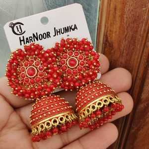 Pendientes Jhumki de calidad superior Pendientes ligeros perfectos para ropa informal y ropa occidental de Indo Jhumkis - Product Image 6