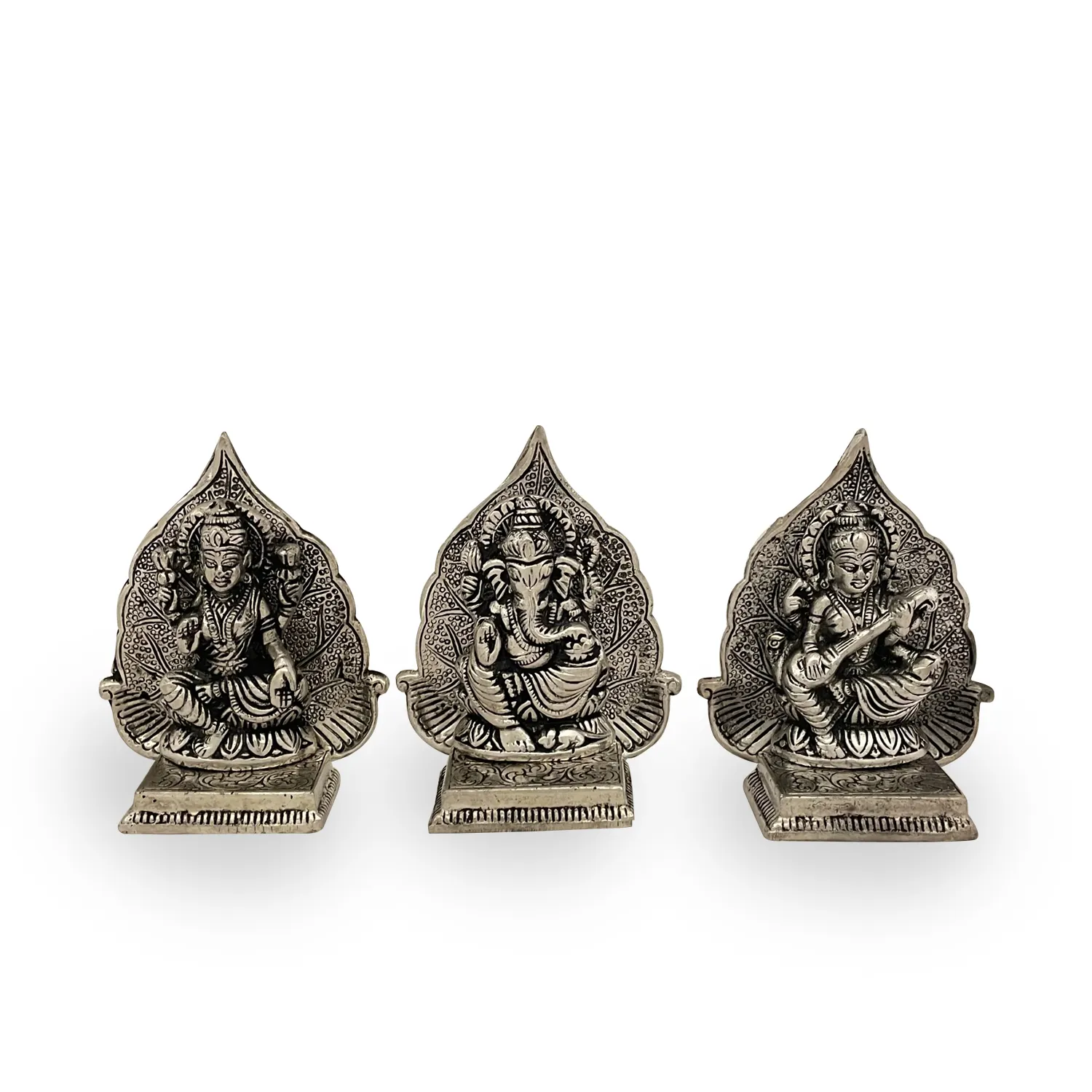 Nuovo arrivo Ganesh Laxmi Sarasvati Leaf Statue God of Success scultura Murti Idol Lord culto per la decorazione domestica di Mandir