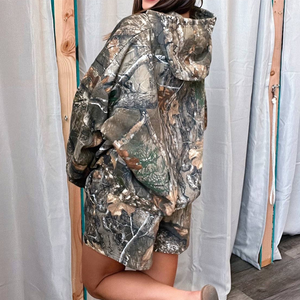 Sudaderas personalizadas unisex para mujer, sudaderas con capucha de camuflaje, Sudadera con capucha y pantalones cortos de camuflaje, sudadera holgada de camuflaje - Product Image 4