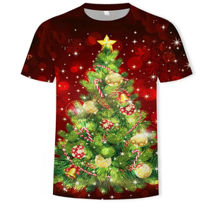 2025 Pakistán fabricante personalizado Navidad completo sobre la pantalla impresión Logo Navidad camiseta para hombres - Product Image 2