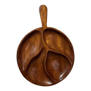 Ensemble de 3 plats de service de restaurant de forme différente de qualité supérieure vaisselle faite à la main en forme de feuille assiette de fruits secs en bois de bambou - Product Image 6