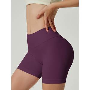 Short d'entraînement pour femme Scrunch Butt Lifting Gym Seamless Booty Biker Shorts Bleu clair L - Product Image 3