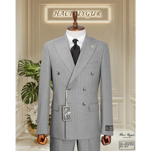 Costume Premium pour hommes 80% laine 20% polyester coupe ajustée look classique moderne pour événement professionnel - Product Image 1