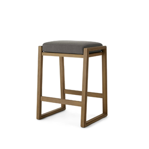 Tabouret moderne à siège unique avec mousse souple pour s'asseoir à la maison à l'intérieur et à l'extérieur mobilier en bois de teck solide et durable - Product Image 2