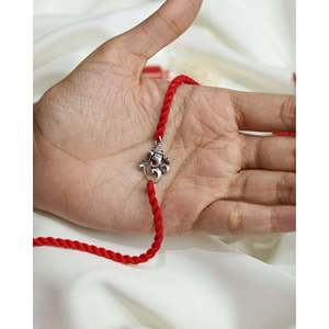 Rakhi de Plata 925 con Forma de Animal del Dios Ganesha, Regalo para Ocasiones Especiales - Product Image 1