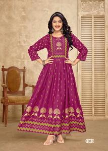 Derniers designs indiens traditionnels modernes Impression en aluminium Flair kurti pour mariage et vêtements d'extérieur du fournisseur indien - Product Image 6