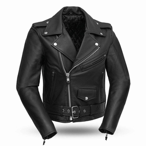 Chaqueta de Cuero para Hombre, Primavera y Otoño, Cuello Alto, Chaqueta de Cuero Entallada, Chaqueta de Motociclista de Moda, Ropa para Hombre al por Mayor - Product Image 1
