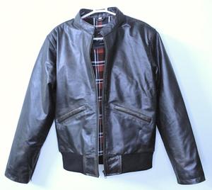 Veste d'hiver vintage en cuir véritable Y2K à fermeture éclair pour hommes Veste en cuir à doublure en flanelle cirée à la main - Product Image 2