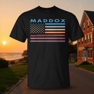 T-shirt Maddox Vintage Sunset con bandiera americana in stile Maryland - Product Image 3