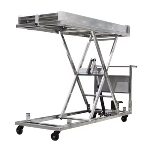 Carretilla elevadora de pedal hidráulica con bandeja de acero inoxidable 304 Elevador de carro de cadáver para uso hospitalario - Product Image 5