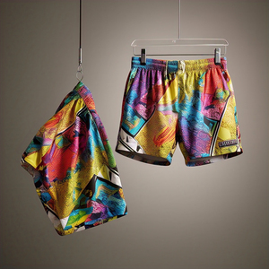 กางเกงขาสั้นพิมพ์ลายสำหรับผู้ชายกางเกงขาสั้นชายหาดว่ายน้ำแบบซับลิเมชันสำหรับใส่วิ่งเล่นกีฬาสำหรับผู้ชาย - Product Image 4