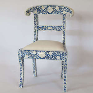 Fauteuil à bascule de luxe fait main avec incrustations d'os et motifs floraux complexes pour salon, salle à manger ou villa – Mobilier de maison - Product Image 4