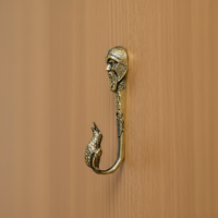 Vintage opvouwbare wandhaak in de vorm van een menselijke soldaat, in antiek messing afwerking, voor keuken & badkamer, woondecoratie