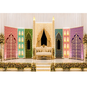 Décoration de scène sur le thème de la mosquée, panneau découpé au laser style Mehrab, écrans métalliques décoratifs découpés au laser personnalisables, cadres style Mehraab en promotion - Product Image 1