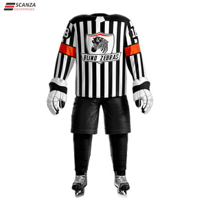 Unisex Cool Red White Black Ice Hockey Wear Set Equipo personalizado OEM Nombre Impreso Jersey Calcetines Pantalón Shell para adultos - Product Image 2