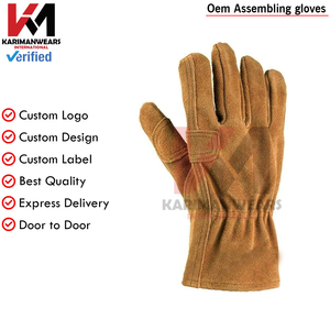 Guantes de Trabajo de Seguridad de Cuero de Grado Industrial Premium, Guantes Duraderos para Jardinería y Construcción, Cierre Elástico en la Muñeca, Suaves - Product Image 6