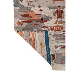 Alfombra Freedom Manchaha de Lana y Seda de Bambú Anudada a Mano, Color Marfil, 10 mm, para Sala de Estar, Pasillo, Diseño Rectangular Novedoso, LES-8404 - Product Image 5