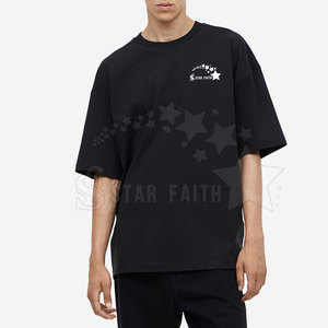 Stylish Men Oversized T-Shirt Streetwear Fashion Loose Baggy Fit Short Sleeve Breathable Quick Dry 100% Cotton Canvas <b>Top</b> - Product Image 2