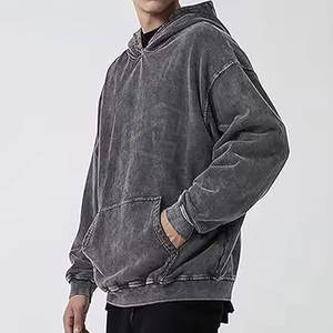 Sudadera con capucha transpirable impermeable de algodón de rizo francés de gran tamaño de invierno para hombre hecha en Pakistán - Product Image 6