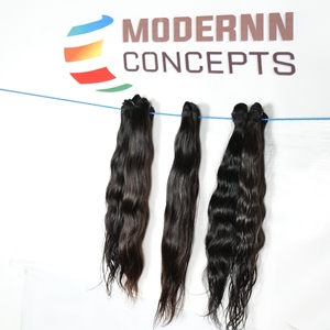 Extensiones de cabello humano indio alineado con cutícula virgen natural sin procesar paquetes de ondas profundas sueltas de 8 pulgadas estiradas 8 pulgadas - Product Image 4