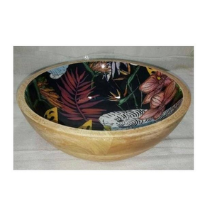 Tazón de Madera Pulida de Diseño Simple y Ligero, Accesorios de Cocina, Elegante Tazón de Esmalte de Calidad para Mezclar Ensaladas de Frutas y Verduras - Product Image 4