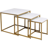 Table basse en métal massif élégante et moderne de luxe faite à la main avec plateau en marbre Design décoratif multifonctionnel Meubles de salon Maison