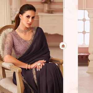 ผ้าไหมเนื้อนุ่มแท้ดีไซน์เนอร์งานปักลวดลายแฟนซีงานแต่งงานสไตล์ดั้งเดิม - Product Image 1