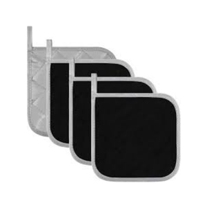 Dessous de plat de cuisine matelassé brodé 100% coton résistant à la chaleur gris foncé de luxe durable OEM ODM Logo personnalisé fabriqué en Inde Porte-pot - Product Image 2