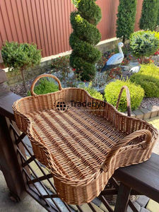 Plateau de rangement en rotin naturel fait main moderne, qualité supérieure, mobile, élégant, organisateur de cuisine Tradebyd - Product Image 4