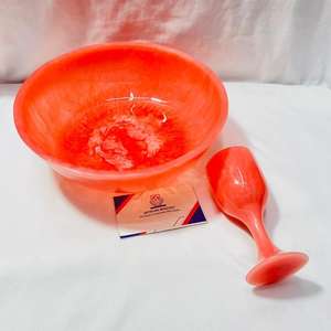 Cuenco rojo de resina hecho a mano con cristal rojo, totalmente artesanal, sensación de lujo - decoración de comedor - decoración del hogar - Product Image 1