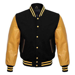 <b>Black</b> <b>Men</b> Casual Regular Fit Varsity <b>Jacket</b> Vintage Style Canva Baseball Bomber With Embroidered Letters Solid <b>Fleece</b> For Winter - Product Image 1