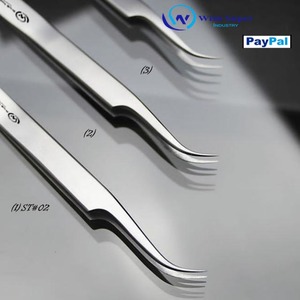 Pinzas para pestañas de acero inoxidable, alta calidad, Etiqueta Privada, venta al por mayor, para extensiones de pestañas - Product Image 4