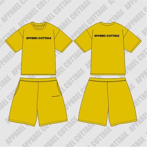 Conjunto de traje de Jogger de dos piezas Unisex de algodón 100% con camiseta cortavientos y pantalones cortos de secado rápido bordado transpirable logotipo personalizado - Product Image 2