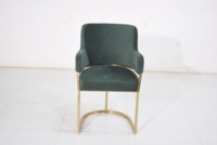 Chaises de salle à manger et de bureau modernes classiques en velours vert écologique, avec cadre en fer de haute qualité et dossier stable, les plus vendues pour villas