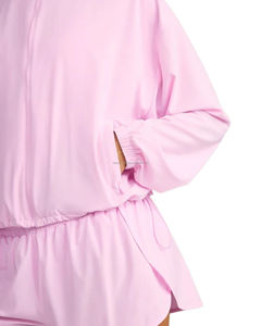 Women's Contrast Track Breathable Nylon Jacket Full Zip Stand Collar Loose Front Running <b>Coat</b> Retro Varsity Gym Top Sportswear - Product Image 5