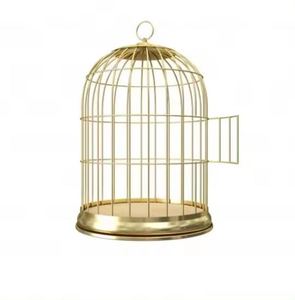Mangeoire à oiseaux suspendue demi-ronde en métal, aspect moderne, couleur or, pour jardin élégant, balcon, vente en gros - Product Image 4