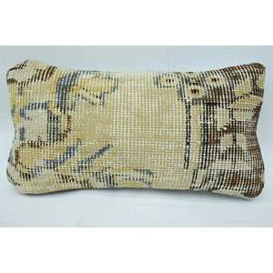 Beige 8x16 pouces luxe laine Kantha Patchwork oreiller tissé Design brodé Vintage impression carré tufté oreiller canapé noël - Product Image 1