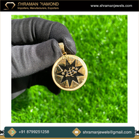 Collier pendentif religieux personnalisé en or jaune massif 14 carats, nom en arabe ou en ourdou, monogramme, pendentifs et breloques raffinés, idées cadeaux