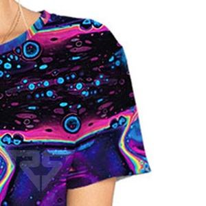 Ropa lisa de gran tamaño de algodón sublimado con estampado de camisa Woment en blanco personalizada - Product Image 6