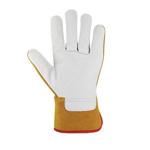 Gant de soudage Mig en peau de chèvre blanche, manchette fendue de vache rouge, gants de sécurité doublés de niveau de coupe Para Pam - Product Image 6