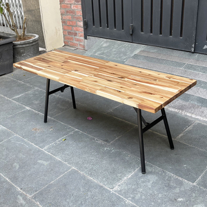 ARGON 25mm Thick Acacia <b>Wood</b> Folding <b>Bench</b> Solid Garden and Park <b>Bench</b> with Modern Industrial Design-GBD010 - Product Image 4