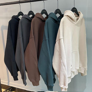 Sudadera con capucha de peso pesado French Terry Hoodies Drop Shoulder Sin cuerdas Sudaderas y sudaderas con capucha de gran tamaño para hombres - Product Image 1