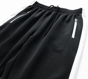 Ensemble de survêtement d'hiver pour homme à fermeture éclair intégrale Noir et blanc Coupe ajustée Vêtements de sport de gym 100% coton polaire Séchage rapide Respirant Costume décontracté - Product Image 5