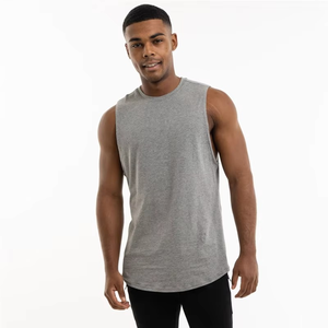 Camiseta sin mangas de gimnasio, camiseta sin mangas cortada personalizada, camiseta muscular estampada, chaleco gráfico de lavado ácido para hombre - Product Image 2
