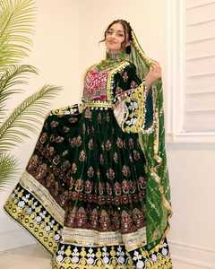 Venta al por mayor de las mujeres de moda Vestido de estilo afgano de longitud completa totalmente cosido fiesta boda Festival vestido acampanado para adultos - Product Image 4