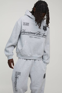 Sweat-shirts à capuche pour hommes de qualité supérieure, 100% coton, à épaules tombantes, surdimensionnés, impression personnalisée en relief - Product Image 3